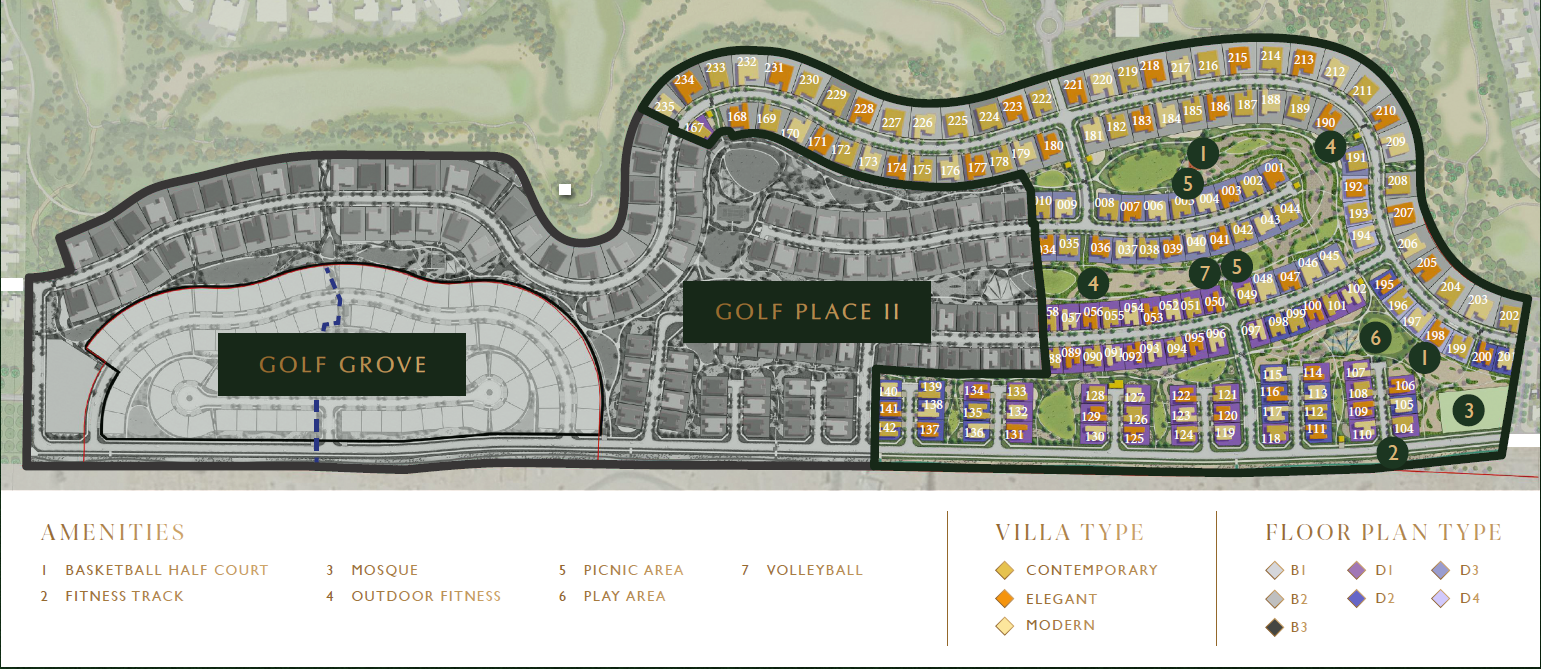 Golf Place Villas in Dubai Hills Estate - Master Plan
