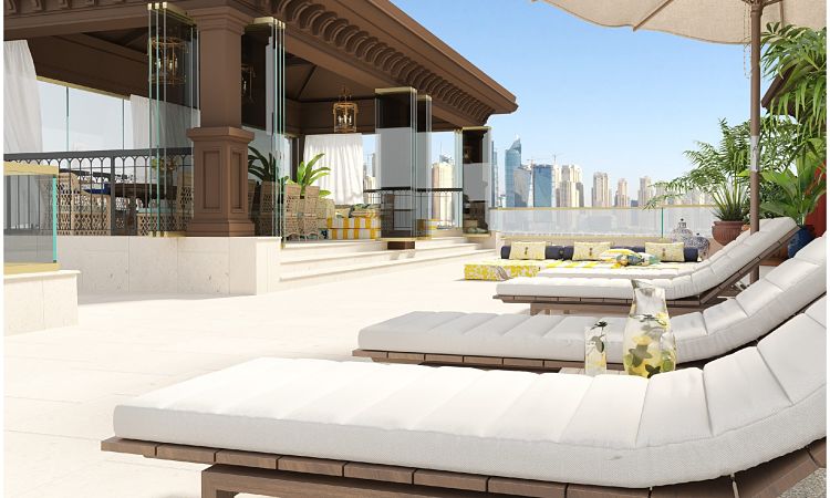 22 Carat Ruby Villas Palm Jumeirah - Sunbathing Bench