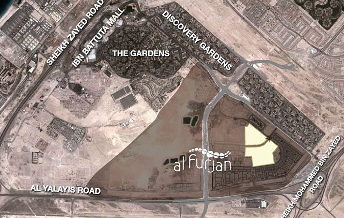 Al Furjan Location Map | Residential Community by Nakheel Developers in UAE