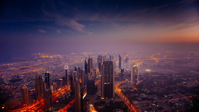 Dubai Aerial view of properties