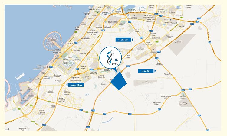 Mira Oasis by Emaar - Location Map