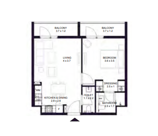 1BR Apartment For Sale In The Boulevard Apartments 