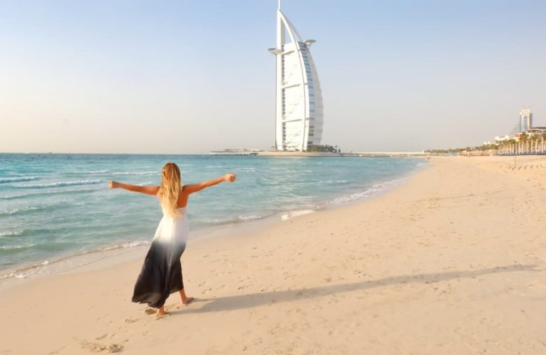 Dubai Tourists enjoying the perfect blend of the city and seaside