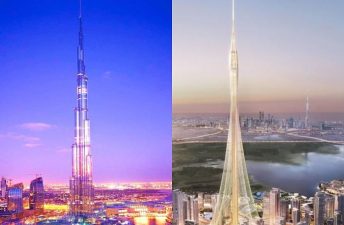 برج خليفة مقابل برج خور دبي