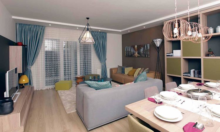 Botanica Istanbul Apartments - Dining & Living Room