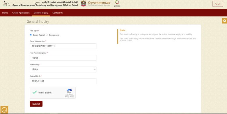 پیگیری ویزای دبی با استفاده از سایت Amer