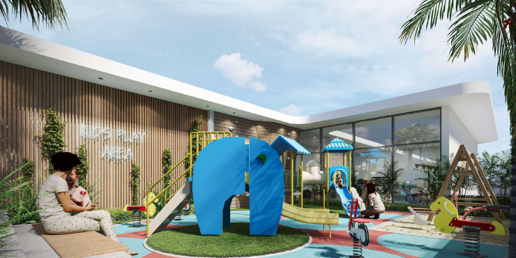 Kids' play area and outdoor fun at Gardens 2 in Dubai.