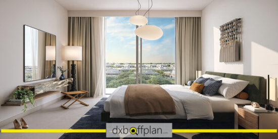 Golf Hillside at Dubai Hills Estate: Elegant bedroom featuring a king-sized bed and stylish décor.