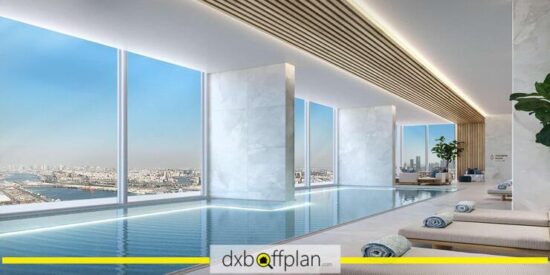 Saria: Infinity pool with stunning views of the waterfront and city skyline.