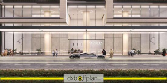 Sobha Solis Entrance: Grand entrance featuring modern design and lush landscaping. 