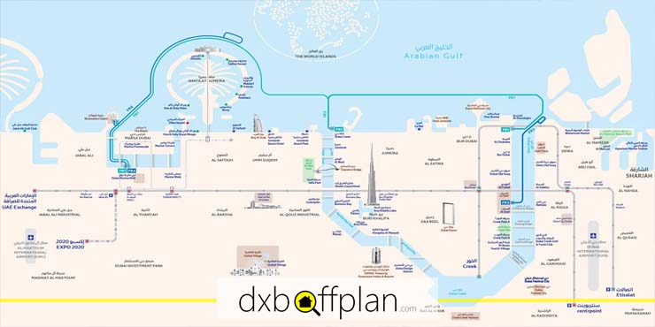 مسیرها و ایستگاه‌های اتوبوس‌های دریایی دبی