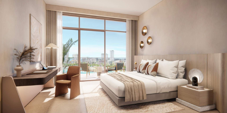 Contemporary apartments with floor-to-ceiling windows at Bay Grove Residences