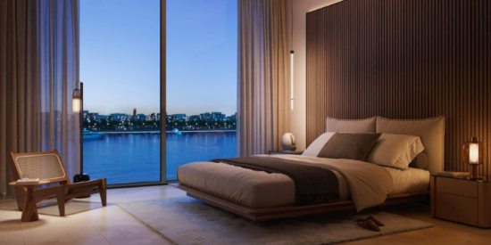 Contemporary apartments with floor-to-ceiling windows at Bay Grove Residences