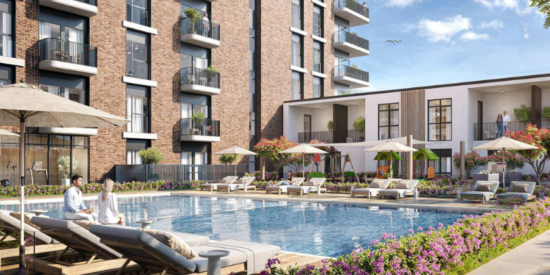 Berkshire Park Apartments: Inviting pool area with sun loungers.