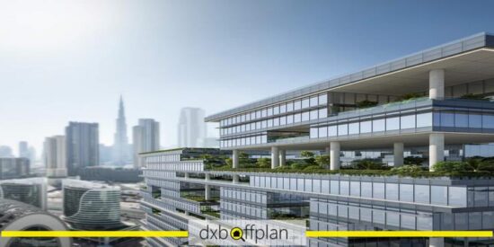 Enara by Omniyat - Office View: Panoramic view from an office overlooking Business Bay’s waterways.