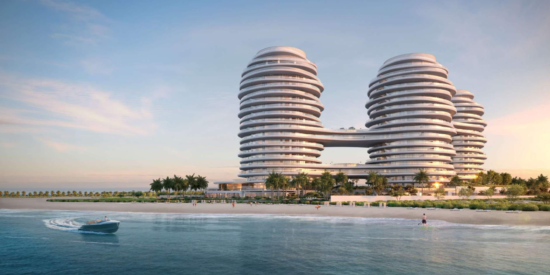 La Mer Apartments: Modern architecture by turquoise waters.