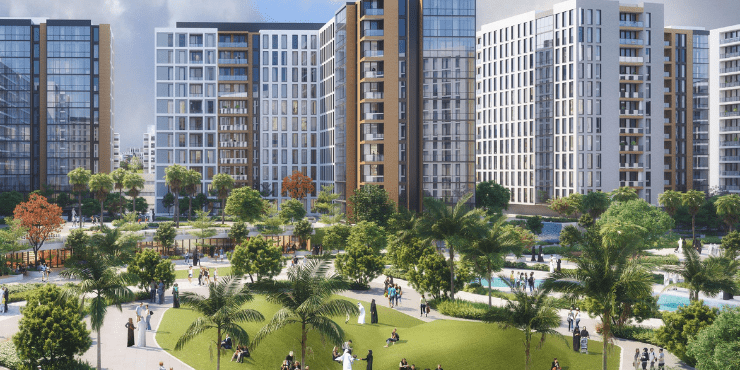 Olfah Apartments - Landscaped gardens enhancing community feel.