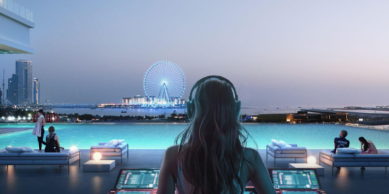 W Residences: Infinity pool overlooking the stunning skyline.