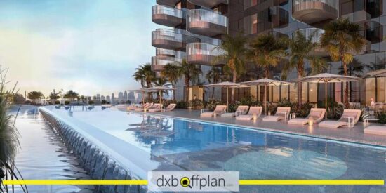 W Residences - Infinity Pool: The stunning infinity pool at W Residences, offering panoramic views of the Jumeirah Lake Towers skyline.