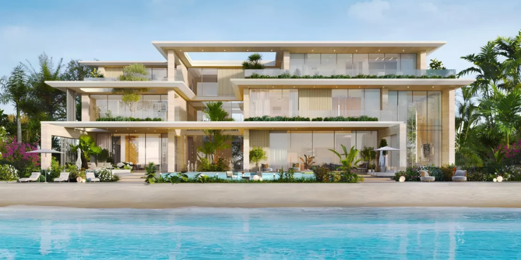 Al Thuraya Island exclusive villa with panoramic views of the waterfront and green spaces.