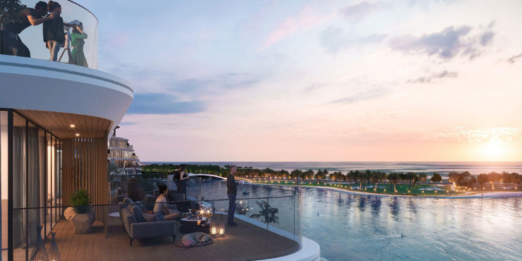 Sunset views over the Arabian Gulf from Aquamarine Beach Residences.