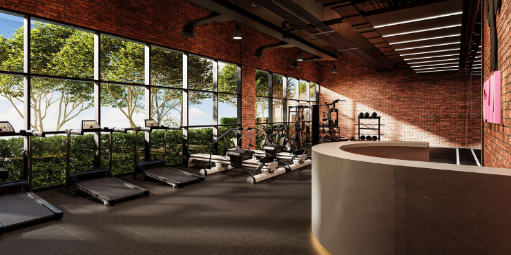 Fully-equipped indoor gym at Century Tower, Business Bay.