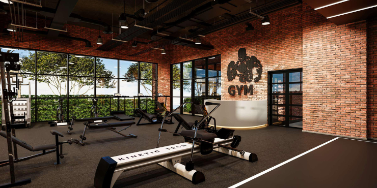 Fully-equipped indoor gym at Century Tower, Business Bay.