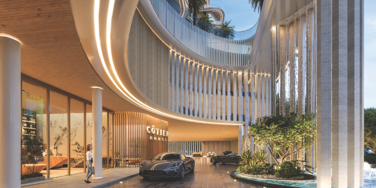 Cotier House at Dubai Islands – Elegant lobby with modern design and welcoming atmosphere.