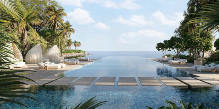 Jumeirah Asora Bay – Rooftop infinity pool offering panoramic views of the Arabian Gulf.