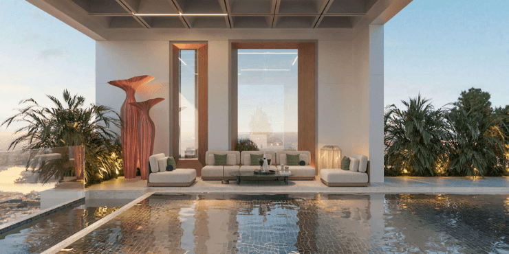 La Boutique Al Jaddaf Waterfront – Stunning swimming pool with city views.