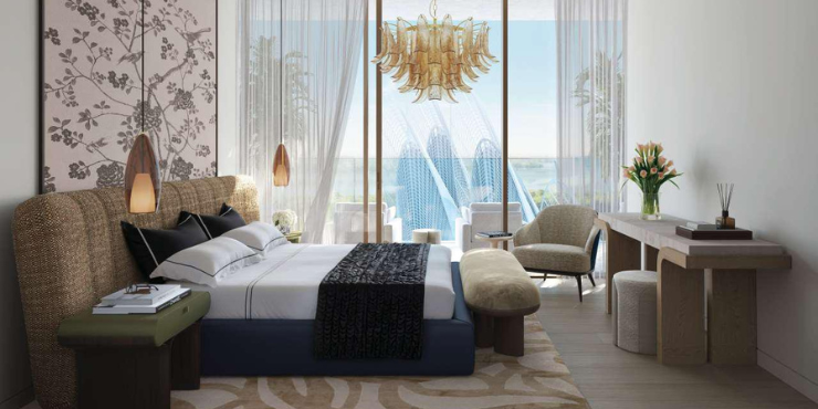 Mandarin Oriental Residences – luxury bedroom with timeless design.