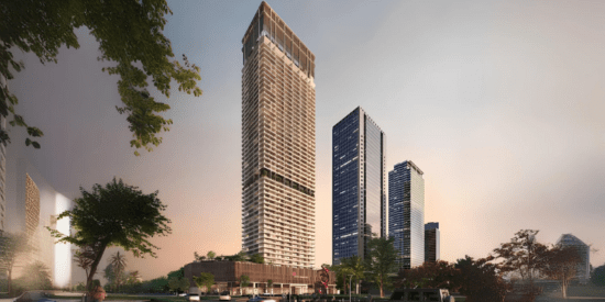 Exterior view of Marriott Residences JLT, Dubai, showcasing its iconic design.
