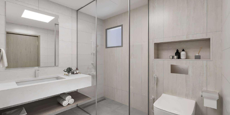 Oasis Tower 3 bathroom: Modern bathroom with sleek, contemporary finishes.