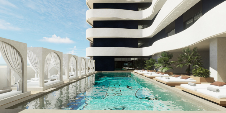 The One 678 Residences: Serene swimming pool offering relaxation for residents.