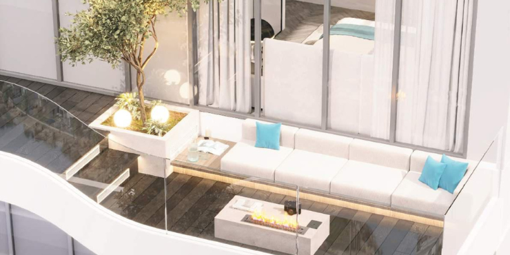 Sunken seating areas for relaxation at Reef 999 Apartments.