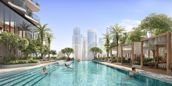 Rove Home Dubai Marina – Rooftop swimming pool with breathtaking views of the Marina and city skyline.