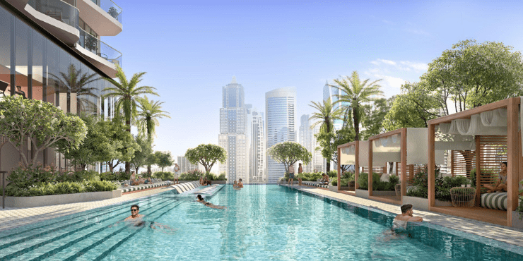 Rove Home Dubai Marina – Rooftop swimming pool with breathtaking views of the Marina and city skyline.