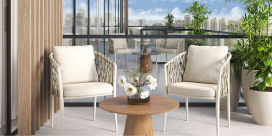 Cozy balcony space at Sereno Residences for outdoor living.
