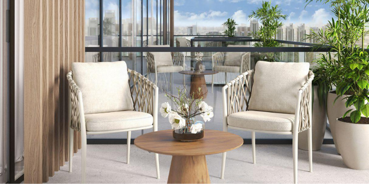 Cozy balcony space at Sereno Residences for outdoor living.