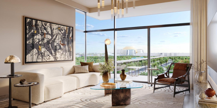 Terra Heights at Expo Living, spacious living room views.