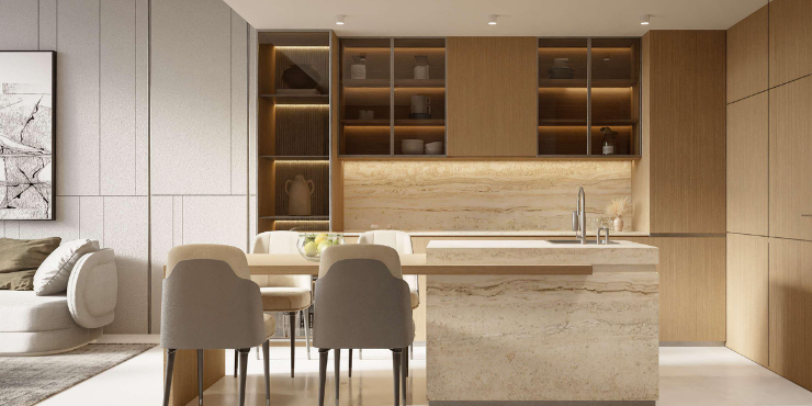 105 Residences at JVC: Premium kitchen with sleek finishes.