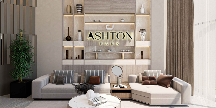 Elegant lobby entrance at Ashton Park Residences showcasing modern design.