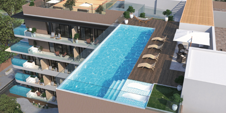 Infinity pool at Ashton Park Residences offering scenic views and relaxation.