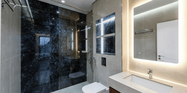 Stylish bathroom with high-end finishes