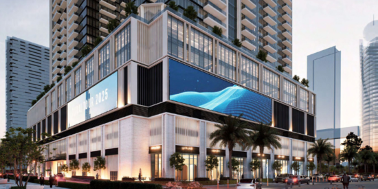 Panoramic view of Avenue Park Towers in the heart of Wasl 1, Dubai.