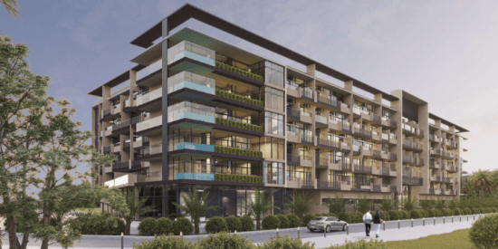 Belle Reve exterior view, luxury living in JVC, Dubai.