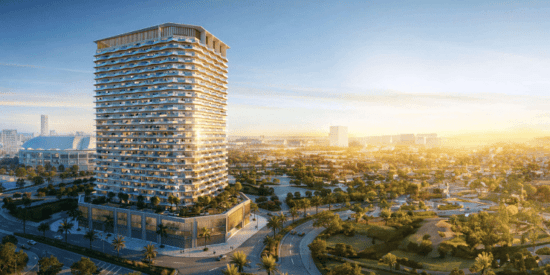 Binghatti Haven exterior with sleek design located in Dubai Sports City.