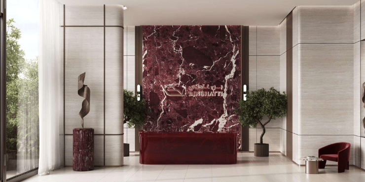 Binghatti Ruby lobby area with stylish interiors and contemporary design elements.