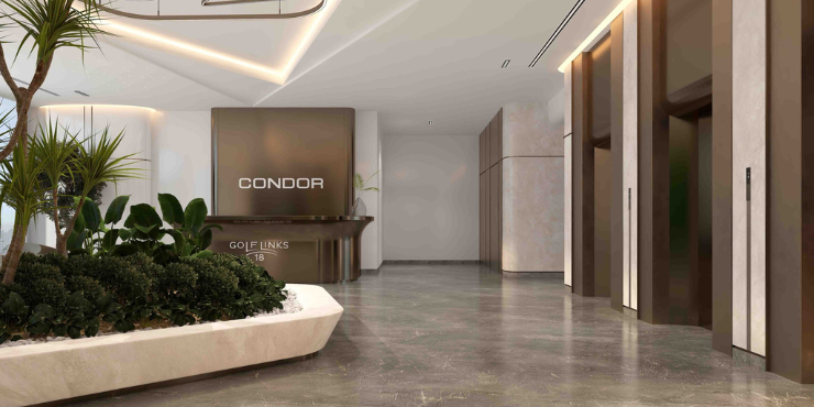 Condor Golf Links 18: Elegant Lobby Design – Modern and sophisticated entrance with stylish decor.