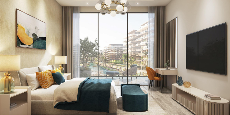 Spacious and modern apartment interiors in DAMAC Riverside Views with elegant design.